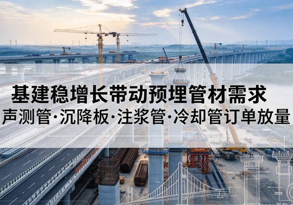 邱县基建稳增长带动预埋监测管材需求，声测管、沉降板、注浆管订单持续放量